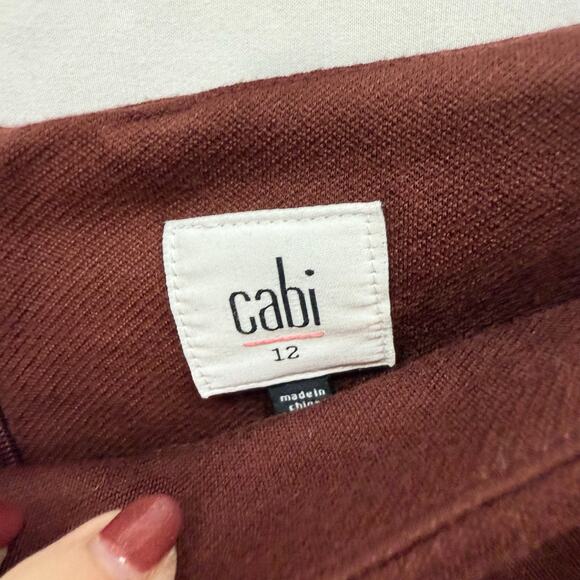 Cabi 3582 Boss Skirt Currant Brown Knee Length Pencil Skirt Side Zip Slits 12 - Picture 2 of 5
